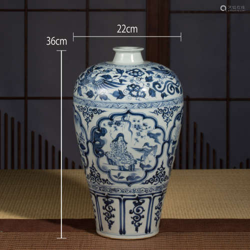 中國元時期  青花人物梅瓶