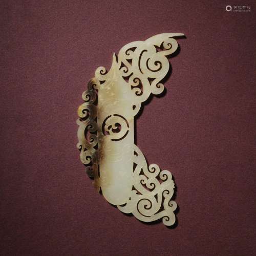 A LARGE WHITE JADE RETICULATED ‘PHOENIX’ PLAQUELATE WESTERN ...