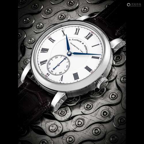 A. LANGE & SÖHNE. A VERY RARE PLATINUM LIMITED EDITION W...