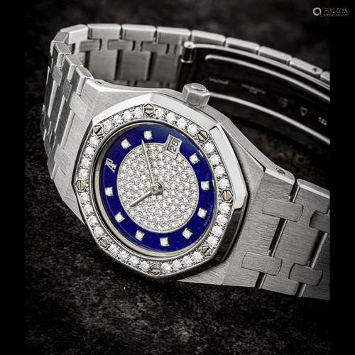 AUDEMARS PIGUET. AN 18K WHITE GOLD , DIAMOND-SET AND LAPIS L...