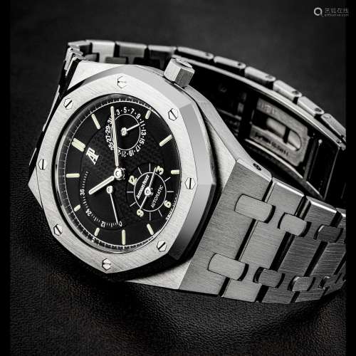 AUDEMARS PIGUET. A STAINLESS STEEL AUTOMATIC DUAL TIME WRIST...