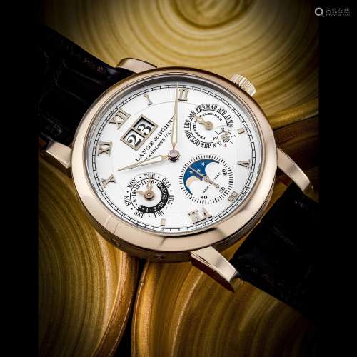 A. LANGE & SÖHNE. A VERY RARE 18K HONEY GOLD LIMITED EDI...