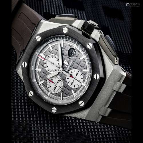 AUDEMARS PIGUET. A TITANIUM AND CERAMIC AUTOMATIC CHRONOGRAP...