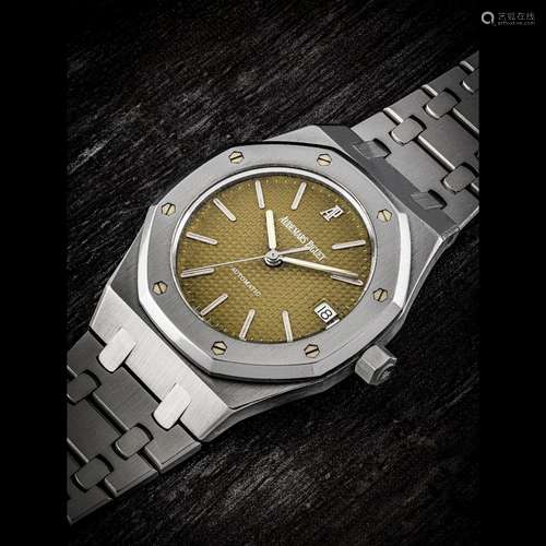 AUDEMARS PIGUET. AN ATTRACTIVE STAINLESS STEEL AUTOMATIC WRI...