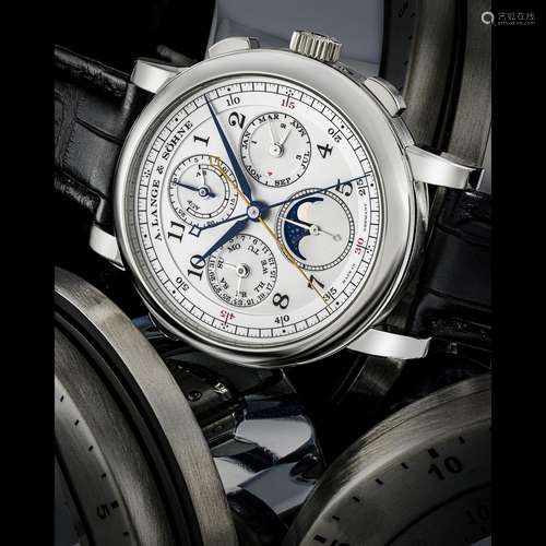 A. LANGE & SÖHNE. A PLATINUM PERPETUAL CALENDAR SPLIT SE...