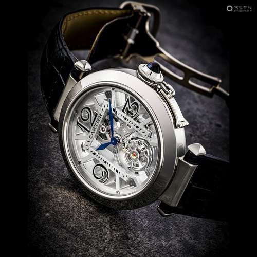 CARTIER. A RARE 18K WHITE GOLD LIMITED EDITION SKELETONISED ...