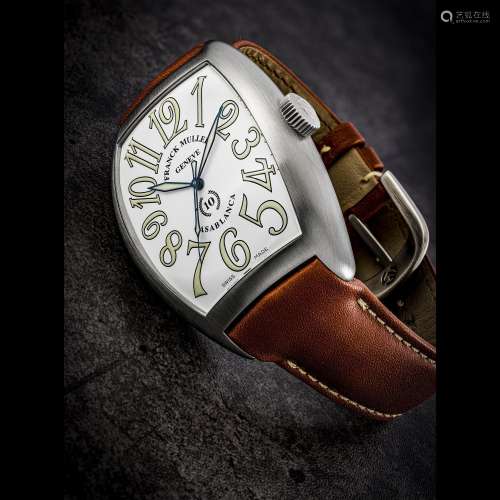 FRANCK MULLER. AN EXTREMELY RARE AND LARGE STAINLESS STEEL L...