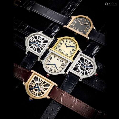 CARTIER. AN EXCLUSIVE GROUP OF SIX VERY RARE 18K GOLD, PINK ...