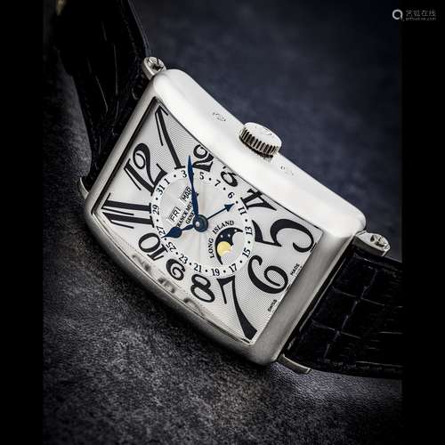 FRANCK MULLER. AN 18K WHITE GOLD AUTOMATIC TRIPLE CALENDAR W...