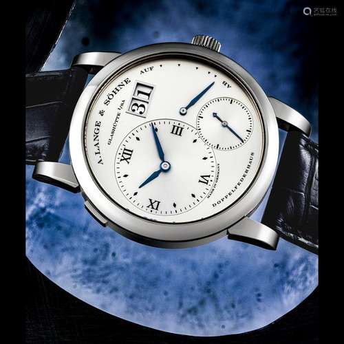 A. LANGE & SÖHNE. A VERY RARE 18K WHITE GOLD WRISTWATCH ...