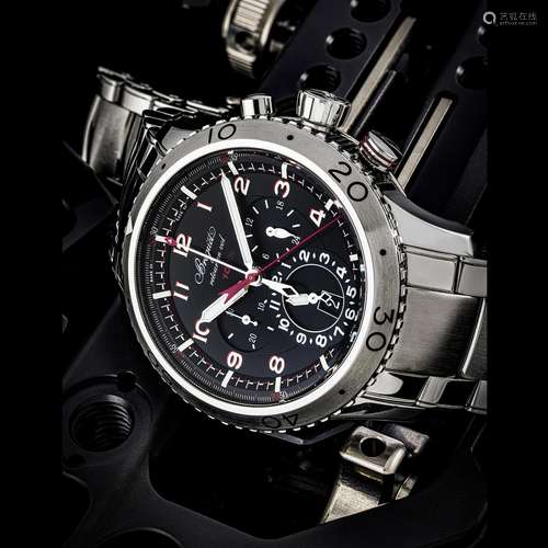 BREGUET. A STAINLESS STEEL AUTOMATIC FLYBACK CHRONOGRAPH WRI...