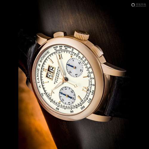 A. LANGE & SÖHNE. AN 18K PINK GOLD FLYBACK CHRONOGRAPH W...