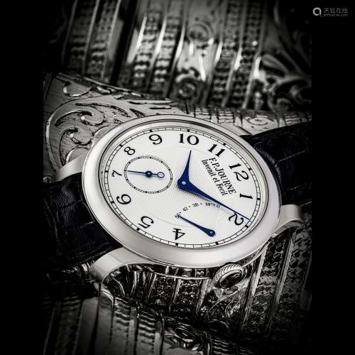 F. P. JOURNE. A PLATINUM WRISTWATCH WITH POWER RESERVECHRONO...