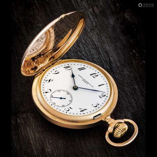 PATEK PHILIPPE. 18K PINK GOLD HUNTER CASE POCKET WATCH WITH ...