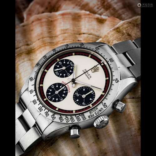 ROLEX. A RARE STAINLESS STEEL CHRONOGRAPH WRISTWATCH WITH BR...