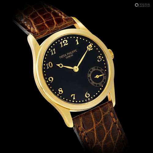 PATEK PHILIPPE. AN 18K GOLD AUTOMATIC WRISTWATCH WITH BREGUE...