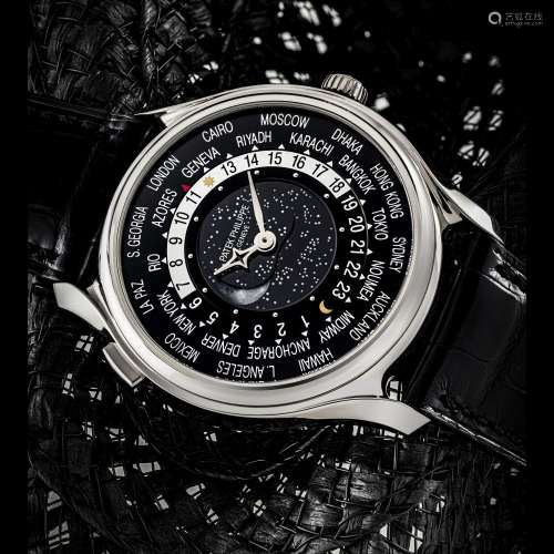 PATEK PHILIPPE. A RARE 18K WHITE GOLD LIMITED EDITION AUTOMA...