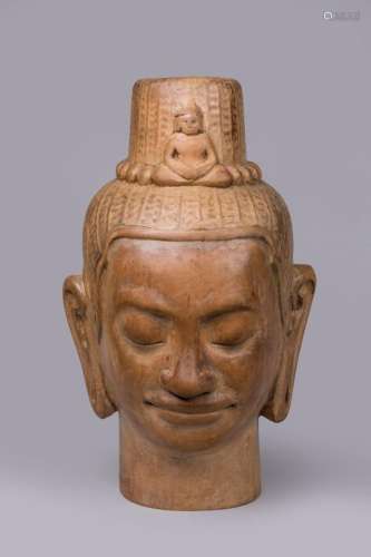 Roger Chazalet<br />
« Tête de Bouddha »<br />
Sculpture en ...