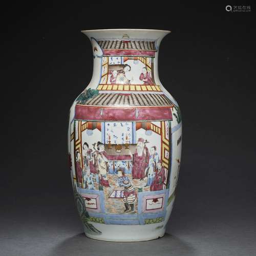 VASE BALUSTRE<br />
en porcelaine et émaux polychromes dans ...