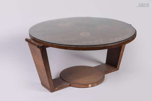 André Sornay (1902-2000)<br />
Table de salon ronde en palis...