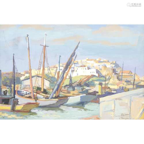 LOUIS-ADOLPHE RIOU (1893-1958)<br />
BATEAUX AU PORT DE TANG...