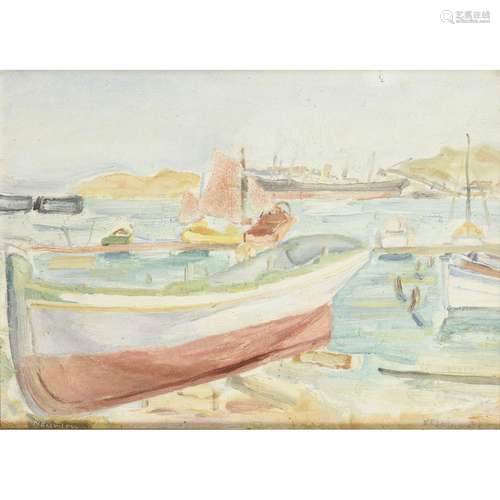 NELLO LÉVY (1921-1992)<br />
BARQUES EN CALE SÈCHE<br />
BOA...