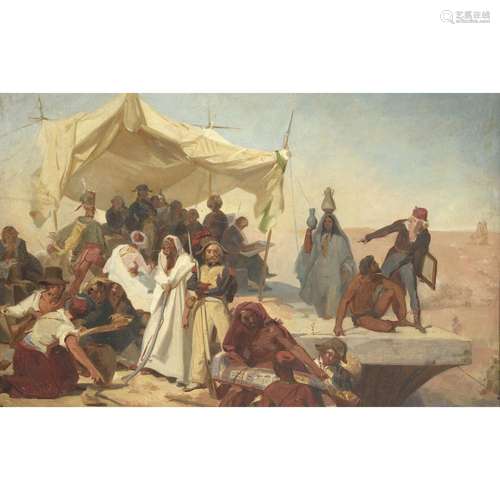 GABRIEL GRUCHY (1841-1926)<br />
SCÈNE DE FOUILLES EN ÉGYPTE...