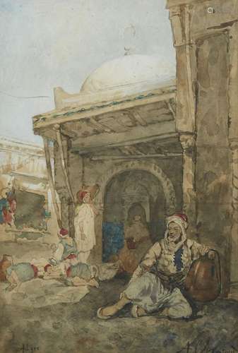 ALFRED  CHATAUD (1833-1908)<br />
REPOS DEVANT LA MOSQUÉE, A...