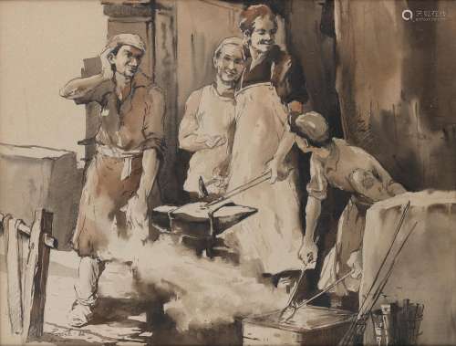 Paresh Maity (Indian, B. 1965) Untitled (Workers)