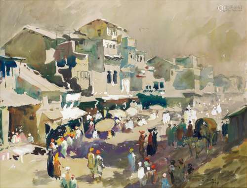 【*】Sayed Haider Raza (Indian, 1922-2016) Untitled (Village S...