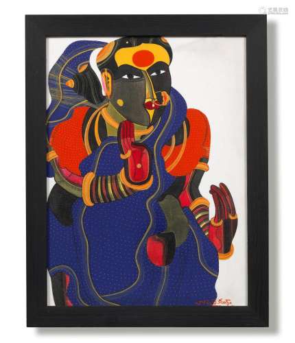 【*】Thota Vaikuntam (Indian, B. 1942) Untitled (Lady)