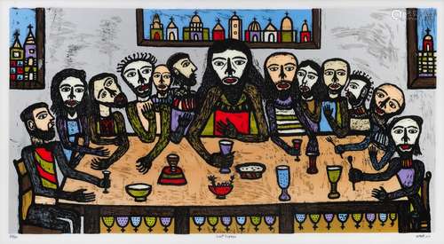 【*】Madhvi Parekh (Indian, B. 1942) Last Supper image size (i...