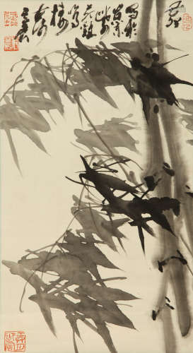 张彦 1999年作 墨竹图 纸本镜片
