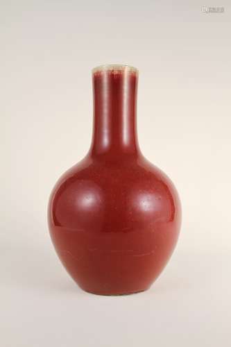 A red celestial globe bottle from the 19th to 20th centuries...