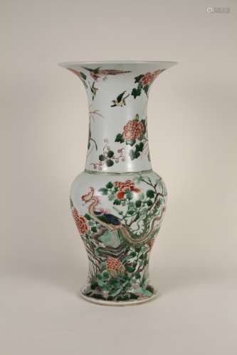 A Chinese 17th-18th century multicolored flower, flower, bir...
