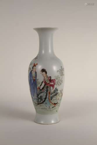 A Chinese 20th-century pastel figure Guanyin bottle