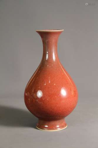 A Chinese 18th-19th century Lang kiln red jade pot spring va...