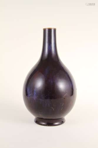 A Chinese blue-glazed gall bottle from the 19th-20th century