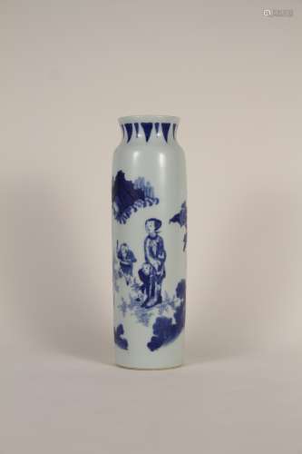 A Chinese 17th-century blue-and-white figure vase