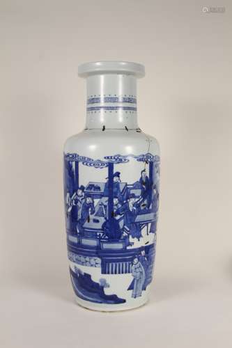 A Chinese blue-and-white mallet vase from the 17th-18th cent...