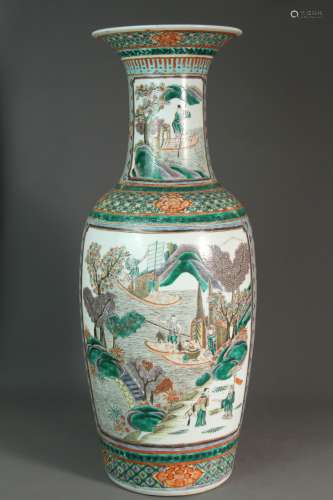 A Chinese 18th-century pastel floral landscape prize bottle