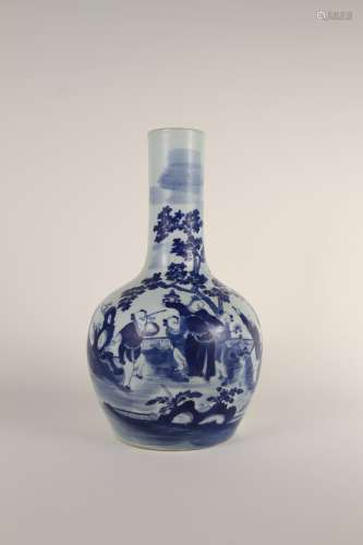 A Chinese 19th-20th century blue-and-white figure celestial ...