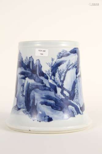 A Chinese 18th-century blue-and-white landscape porcelain