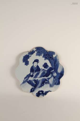 A Chinese 19th-century blue-and-white figure porcelain