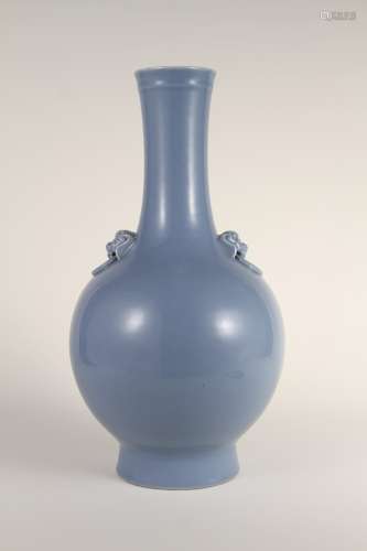 A Chinese blue-glazed amphora long-neck vase from the 20th c...