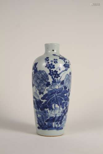 A Chinese blue-and-white flower plum vase from the 19th to 2...