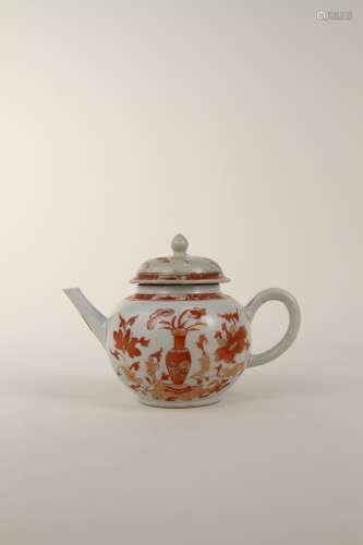 A Chinese 20th-century alum flower teapot