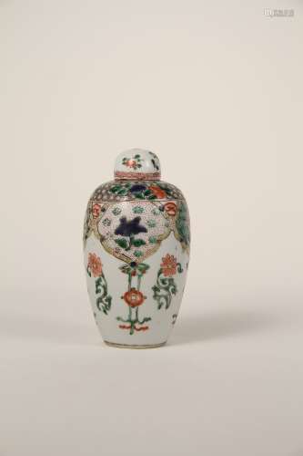 A Chinese pastel lid jar from the 19th-20th century