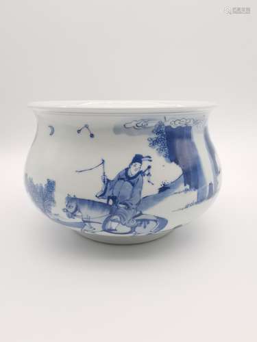 A Chinese blue-and-white character story bowl of the 17th an...