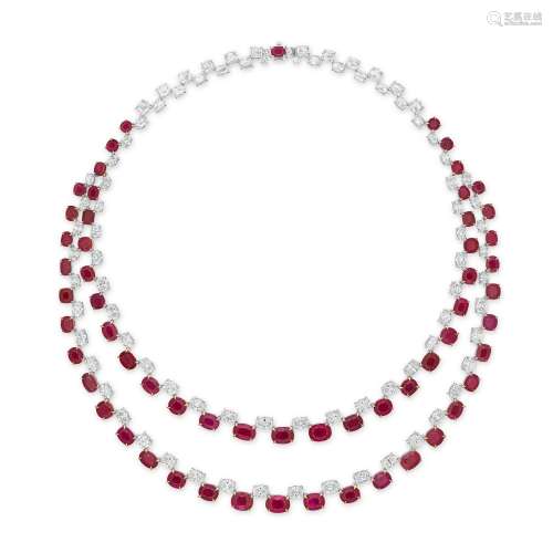 NO RESERVE - RUBY AND DIAMOND NECKLACE